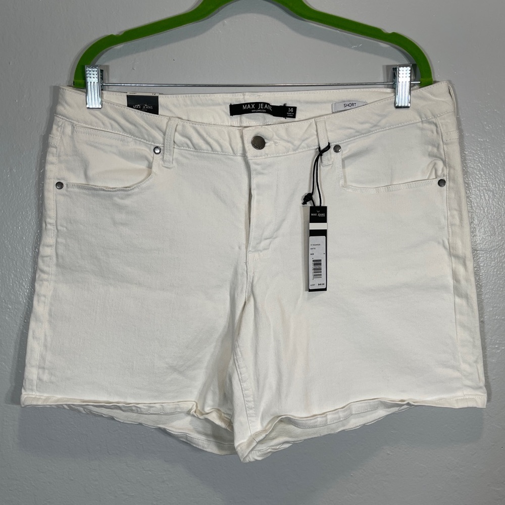 Women’s Max Jeans Shorts - White - Size 14